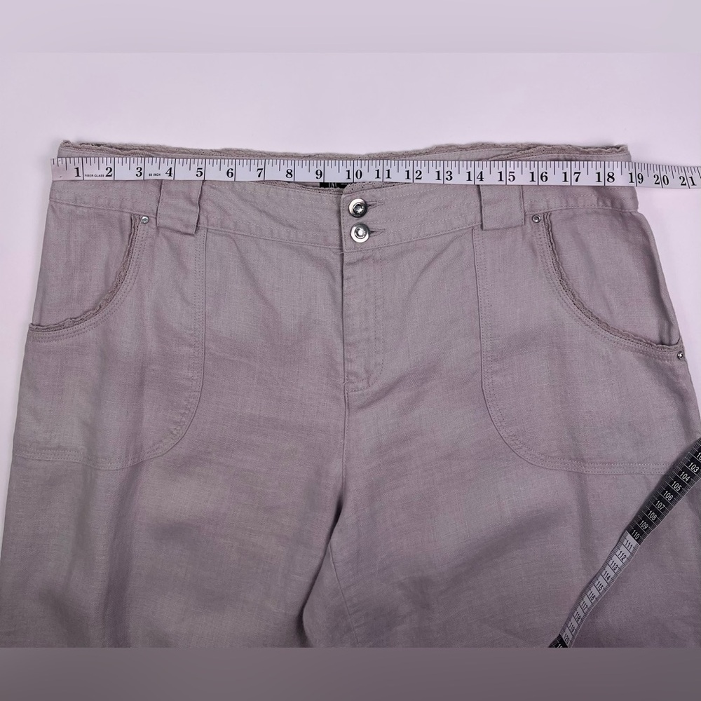 INC International Concepts Light Gray 100% Linen Wide Leg Pants - Picture 7 of 8